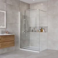 Душевая перегородка BelBagno Kraft 120 см, профиль хром, стекло прозрачное