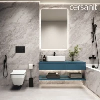 Кнопка смыва для унитаза Cersanit Corner 68324 пластик, цвет матовый черный