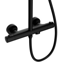 Душевая стойка Cersanit Олива (Oliva) 68984 с термостатом, матовая черная