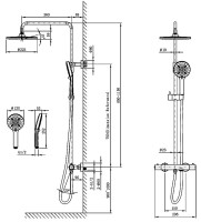 Душевая стойка Cersanit Олива (Oliva) 68984 с термостатом, матовая черная
