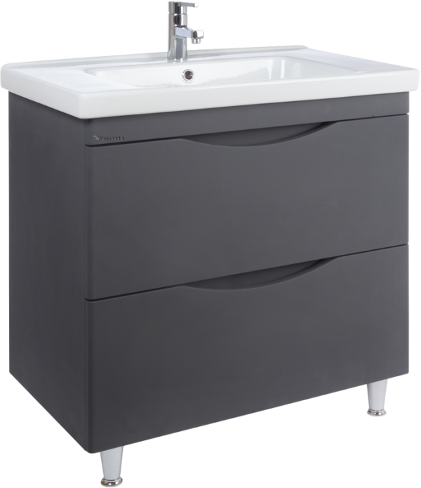 Тумба с раковиной Bellezza Санриса 100 напольная, серебро