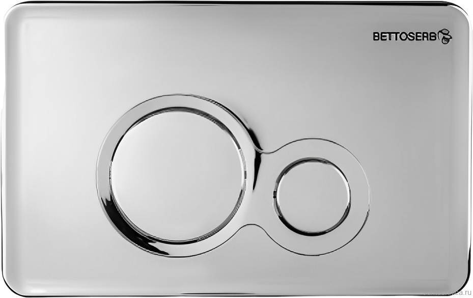 Кнопка смыва для унитаза BETTOSERB Twin 40006464 пластик, цвет глянцевый хром