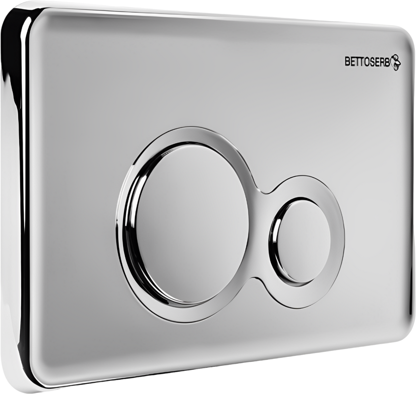 Кнопка смыва для унитаза BETTOSERB Twin 40006464 пластик, цвет глянцевый хром