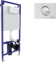 Система инсталляции для унитазов Berges Novum 040222 с кнопкой смыва, матовый хром