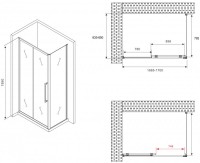 Душевой уголок Abber Schwarzer Diamant AG30170BH-S85B 170x85, профиль черный, стекло прозрачное