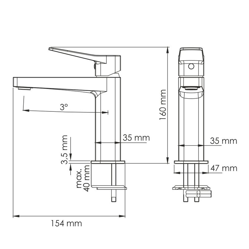 Смеситель для раковины в ванную 2303 WasserKRAFT, Белый