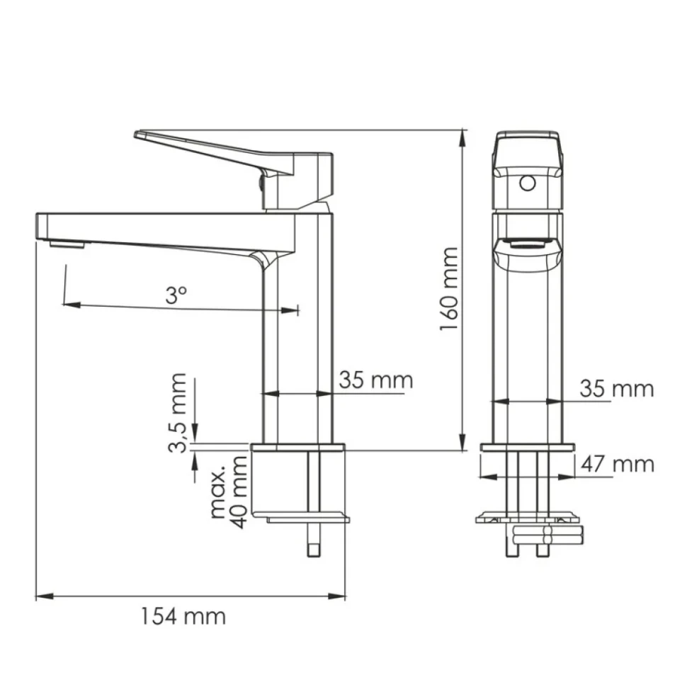 Смеситель для раковины в ванную 2303 WasserKRAFT, Белый