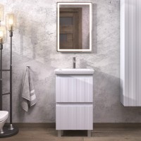 Мебель для ванной комнаты Vigo Finlay 50 напольная, 2 ящика, матовая белая