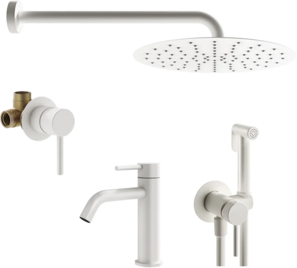 Комплект для ванной Plumberia Selection Ixo KITZXO01BO53 С ВНУТРЕННЕЙ ЧАСТЬЮ, белый матовый