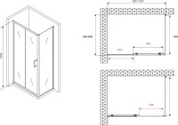 Душевой уголок Abber Schwarzer Diamant AG30100B5-S60B5 100x60, профиль черный, стекло прозрачное