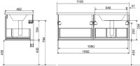 Тумба под раковину Эстет Dallas Luxe 110 подвесная, 1 ящик, R