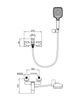 Смеситель для ванны с душем Wonzon & Woghand Forza WW-639031-1-CR хром Смеситель для ванны с душем Wonzon & Woghand Forza WW-639031-1-CR хром