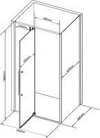 Душевой уголок Black&White Stellar Wind S812 CC 90х90, профиль хром, стекло прозрачное