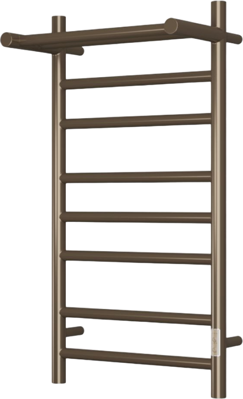 Полотенцесушитель электрический Bauedge Stil Shelf R 40х80, с полкой, антикварная бронза