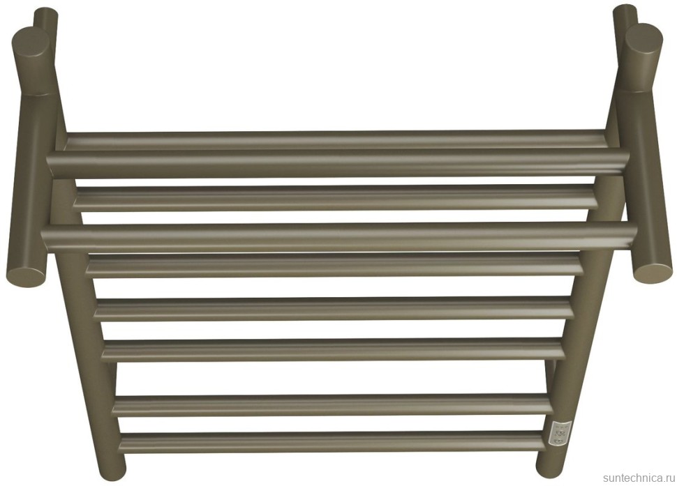 Полотенцесушитель электрический Bauedge Stil Shelf R 40х80, с полкой, антикварная бронза