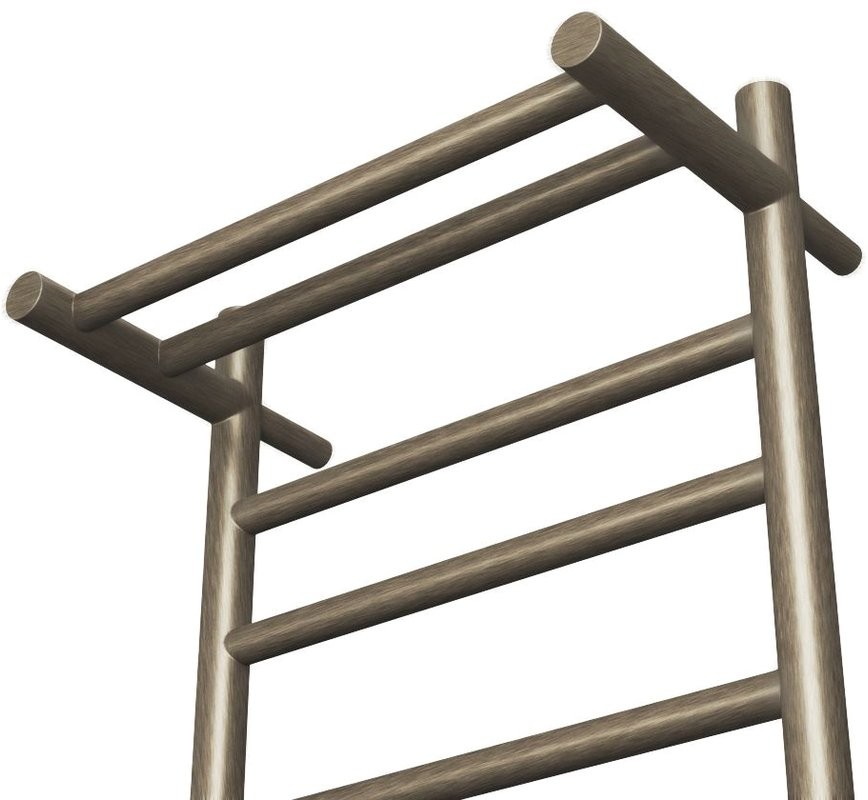 Полотенцесушитель электрический Bauedge Stil Shelf R 40х80, с полкой, антикварная бронза