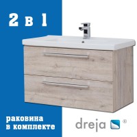Тумба с раковиной Dreja Gio 100 подвесная, дуб кантри