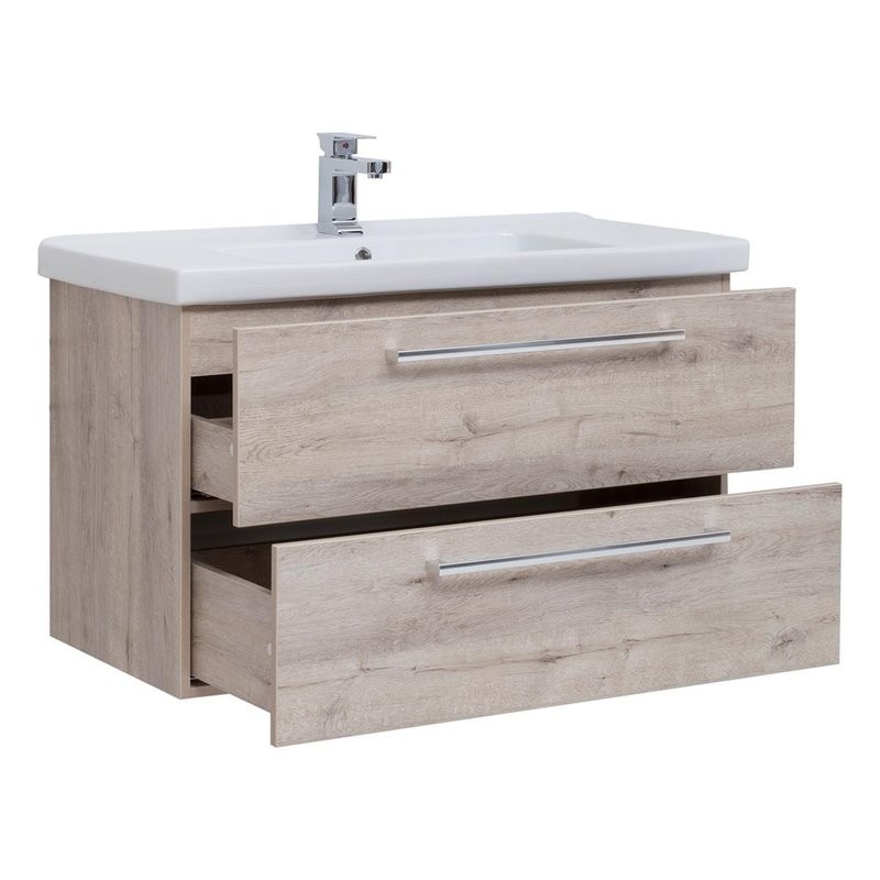 Тумба с раковиной Dreja Gio 100 подвесная, дуб кантри