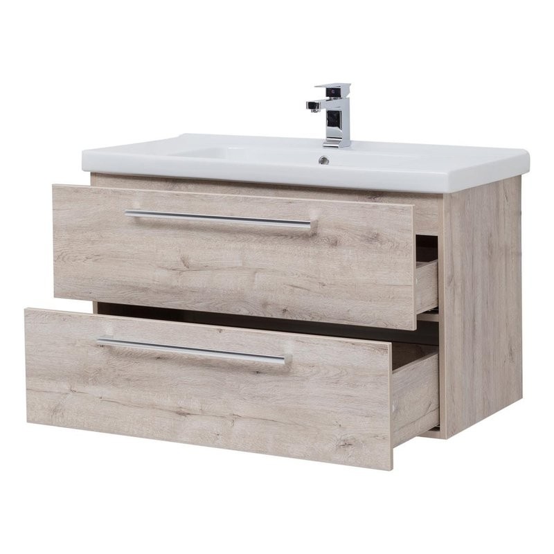 Тумба с раковиной Dreja Gio 100 подвесная, дуб кантри