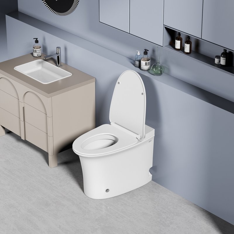 Унитаз приставной напольный Abber Bequem AC1125P с микролифтом, белый