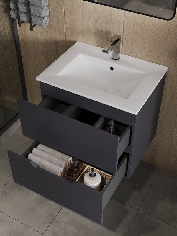 Мебель для ванной комнаты Orange Line 60 графит матовый