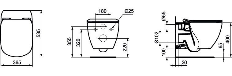 Унитаз подвесной Ideal Standard Tesi с микролифтом