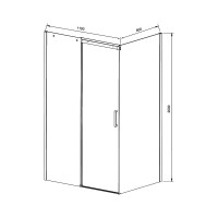 Душевой уголок Vincea Dice VSR-4D8011CLGM 110х80, профиль вороненая сталь, стекло прозрачное