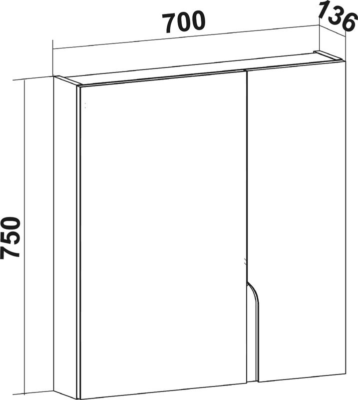 Мебель для ванной комнаты Runo Стокгольм 70