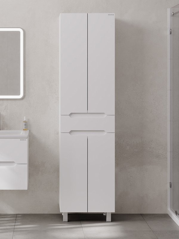 Шкаф-пенал для ванной Onika Айленд 50 напольный, белый