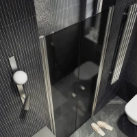 Душевая дверь в нишу Maybahglass MGD-429-5 120 см, профиль матовый хром, стекло графит матовый