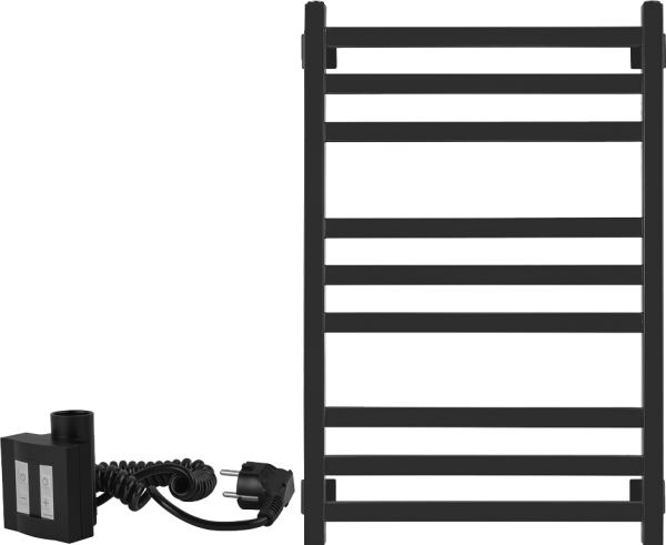 Полотенцесушитель электрический Secado Корсико 3 , 85x55 см, подключение слева, матовый черный, лесенка