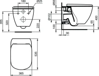 Унитаз подвесной Ideal Standard Tesi T355101 безободковый с микролифтом Унитаз подвесной Ideal Standard Tesi T355101 безободковый с микролифтом