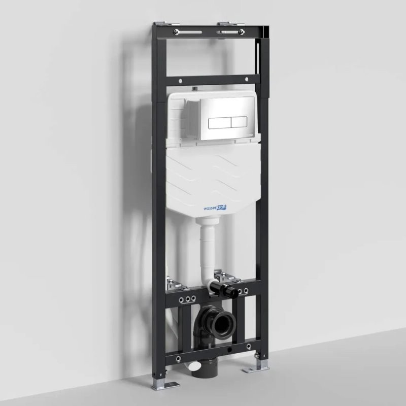 Система инсталляции для унитазов Wasserkraft Alme 15TLT.010.ME.BN03 с кнопкой смыва никель