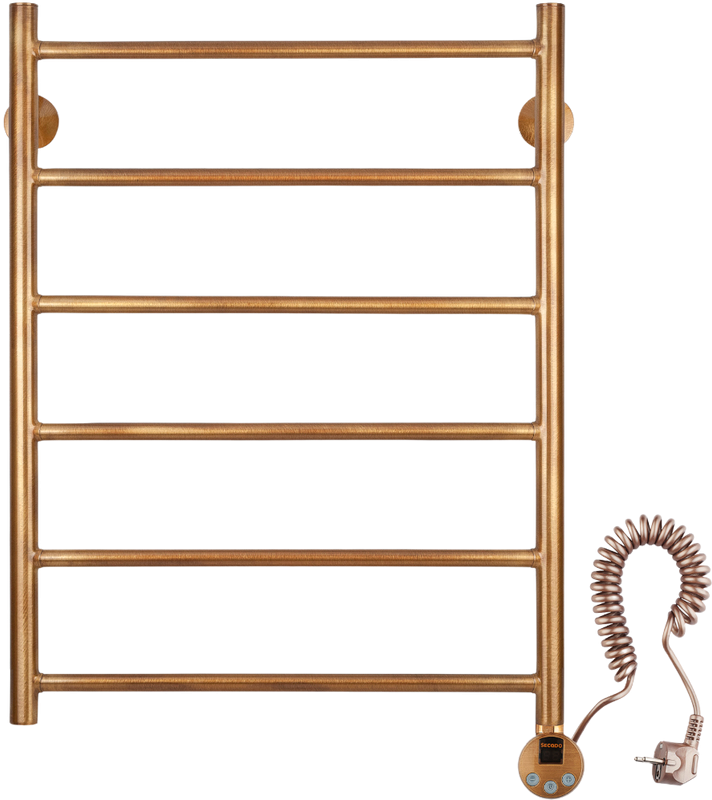 Полотенцесушитель электрический Secado Триада 1 85x55 см, подключение справа, бронза, лесенка, латунь