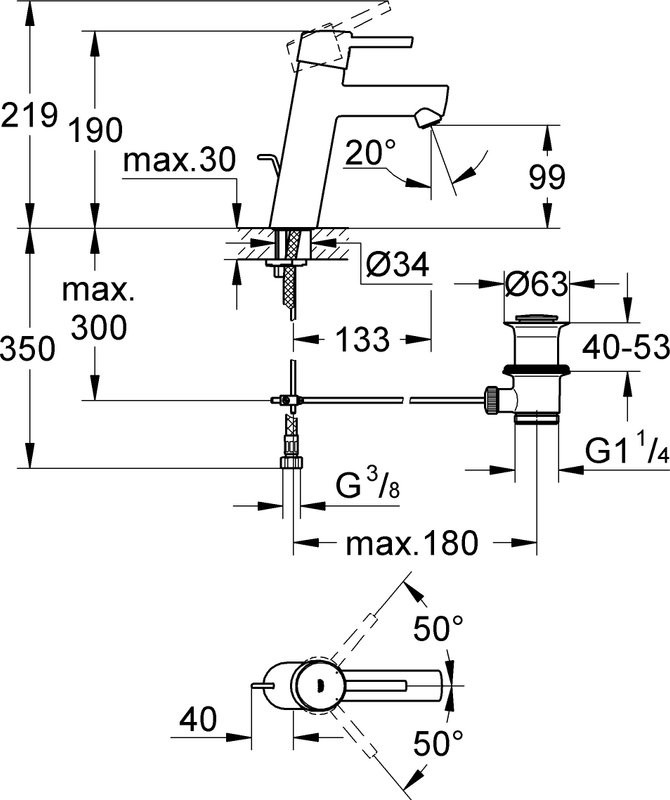 Смеситель для раковины Grohe Concetto 23450001