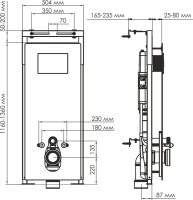 Система инсталляции для унитазов Wasserkraft Salm 27TLT.010.ME.BL.MG01 с кнопкой смыва матовое золото
