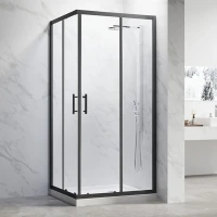 Душевой уголок Veconi Rovigo RV-27B 120х80 см, профиль матовый черный, стекло прозрачное