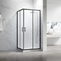 Душевой уголок Veconi Rovigo RV-27B 120х80 см, профиль матовый черный, стекло прозрачное