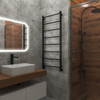 Полотенцесушитель водяной Grota Simple 120x53, RAL9005 черный матовый