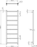 Полотенцесушитель водяной Grota Simple 120x53, RAL9005 черный матовый