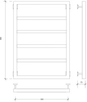 Полотенцесушитель водяной Secado Парма 2 80x55 см, матовый черный, лесенка