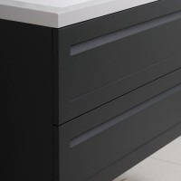 Мебель для ванной комнаты Art&Max Platino 100 подвесная, серая матовая, раковина AM7117-100