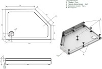 Поддон для душа Bas Пента 120x80 R