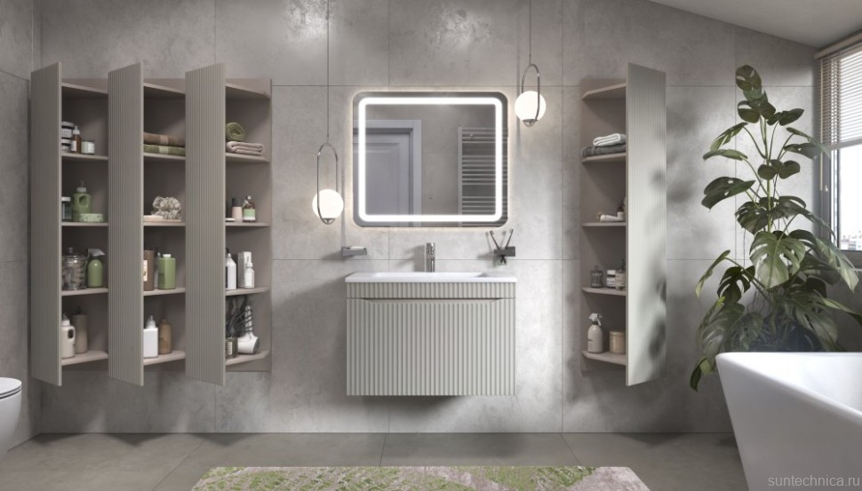 Тумба с раковиной Velvex Alba 80 тирамису