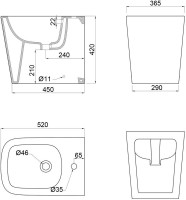 Биде напольное BelBagno Albano BB120B