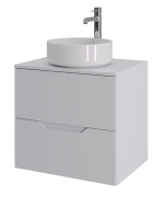 Тумба с раковиной Orange Line 60 подвесная, 2 ящика, матовая белая с раковиной B09-360W