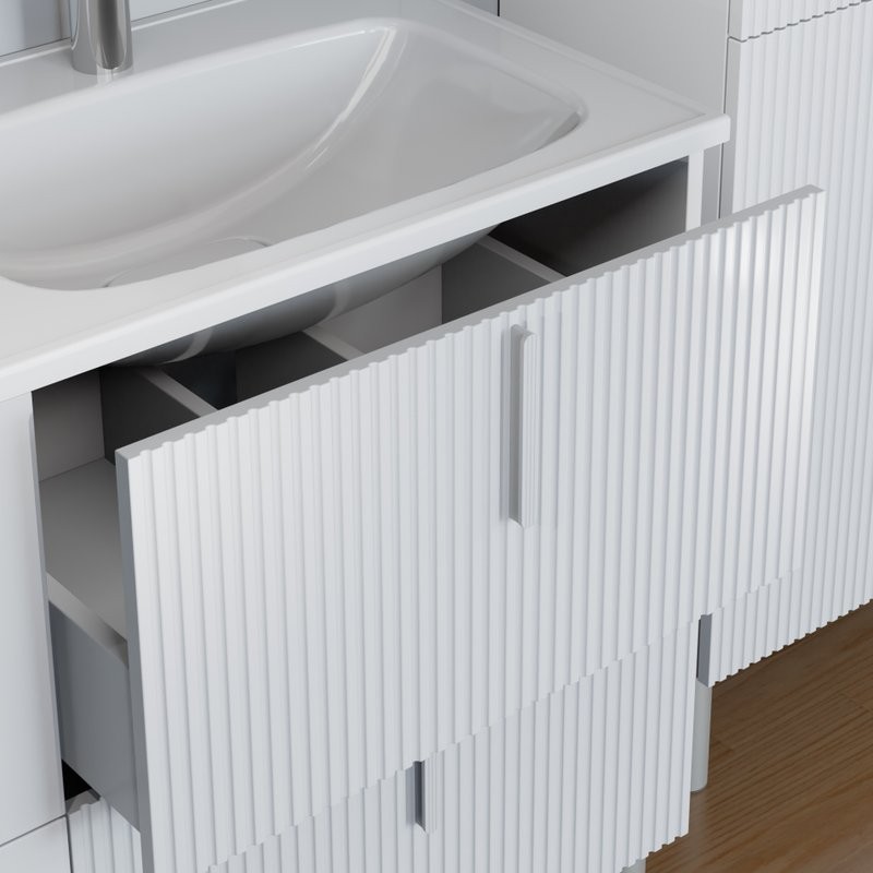 Тумба под раковину СаНта Вега 120 напольная, 4 ящика, белая