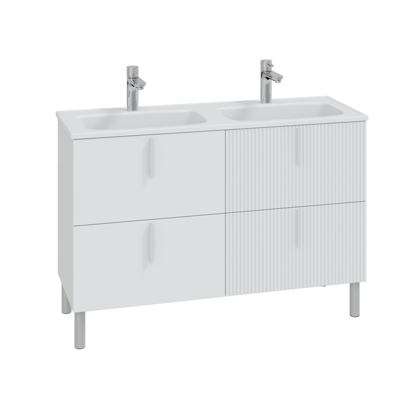 Тумба под раковину СаНта Вега 120 напольная, 4 ящика, белая