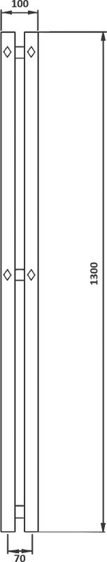 Полотенцесушитель водяной Secado Сандриго 2К 1300/70 130x10 см, хром, I-образный