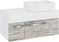 Тумба с раковиной Runo Вудлайн 85 подвесная, скандинавский дуб, раковина Lavello 50